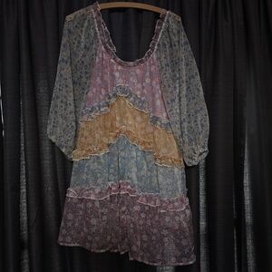 Love Colette Floral Patchwork Ruffle Babydoll Dress